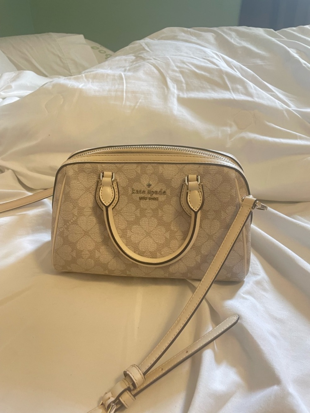 kate spade Cream Floral Dome Crossbody Satchel